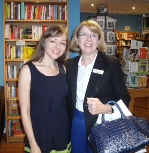 Susan Scott Shelley, author and one of three founders of Lady Jane's Salon Philly with visiting author Ursula LeCoeur